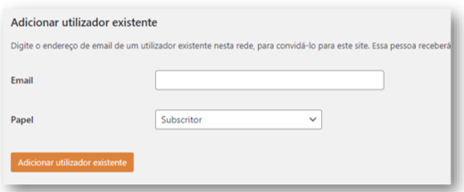 Adicionar utilizador existente