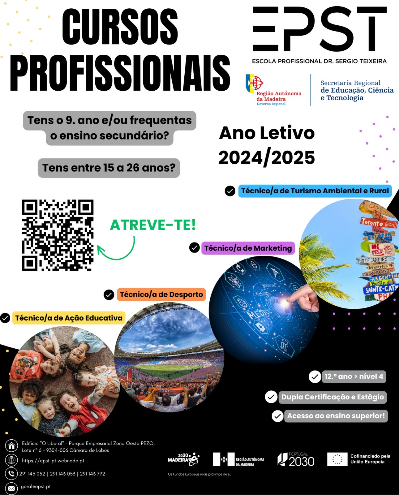 Estão abertas as pré-inscrições para o ano letivo 2024/2025 na Escola Profissional Dr. Sérgio Teixeira